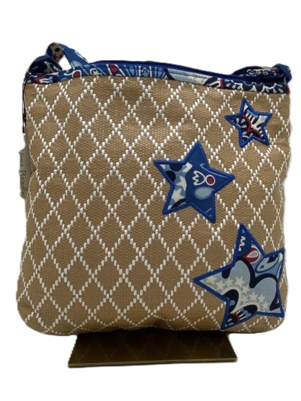 Vera Bradley Women's Beige Blue Fireworks Medallion Beach Crossbody Bag NWT